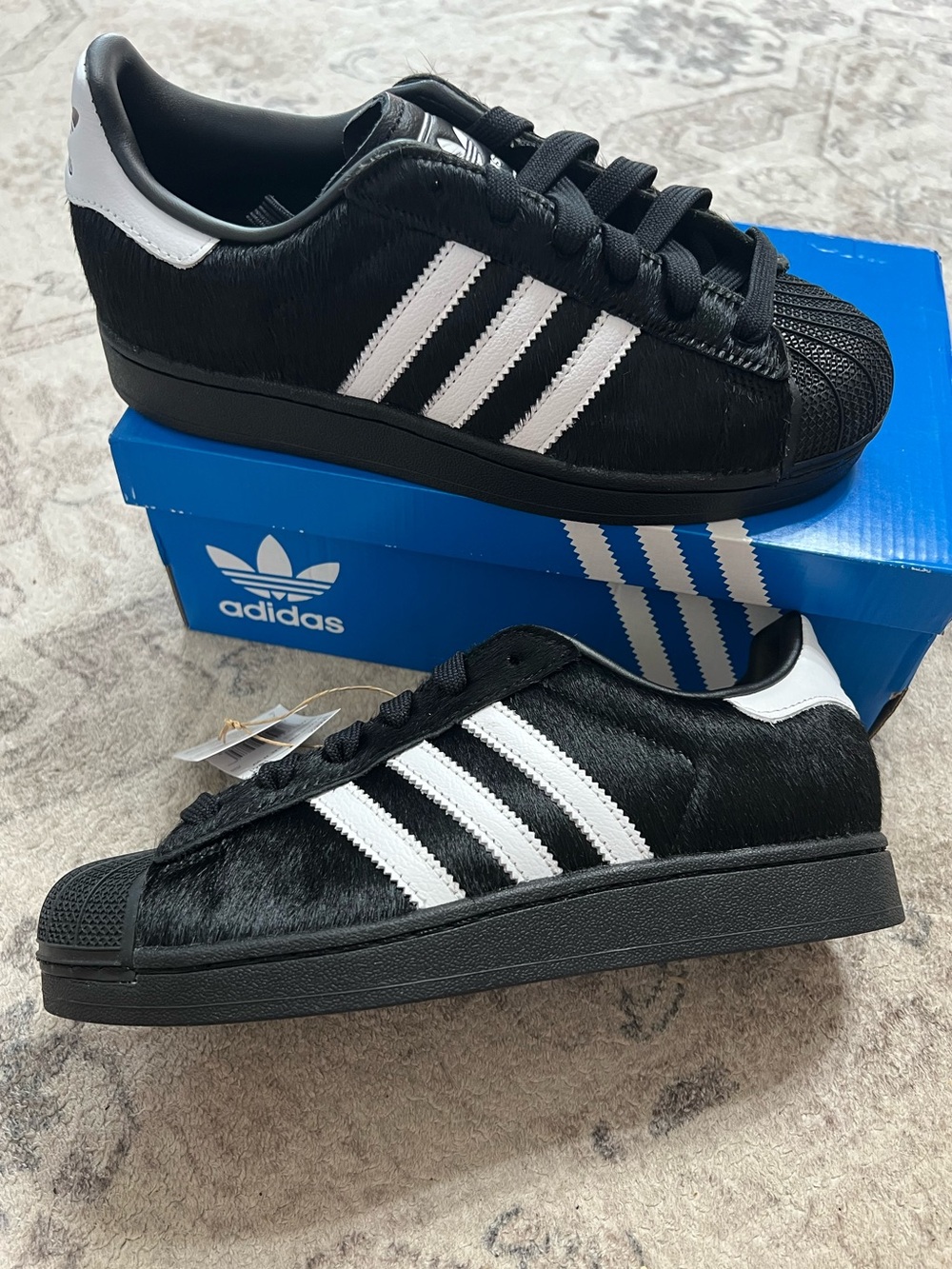 adidas Superstar II Black Ponyhair Shoes